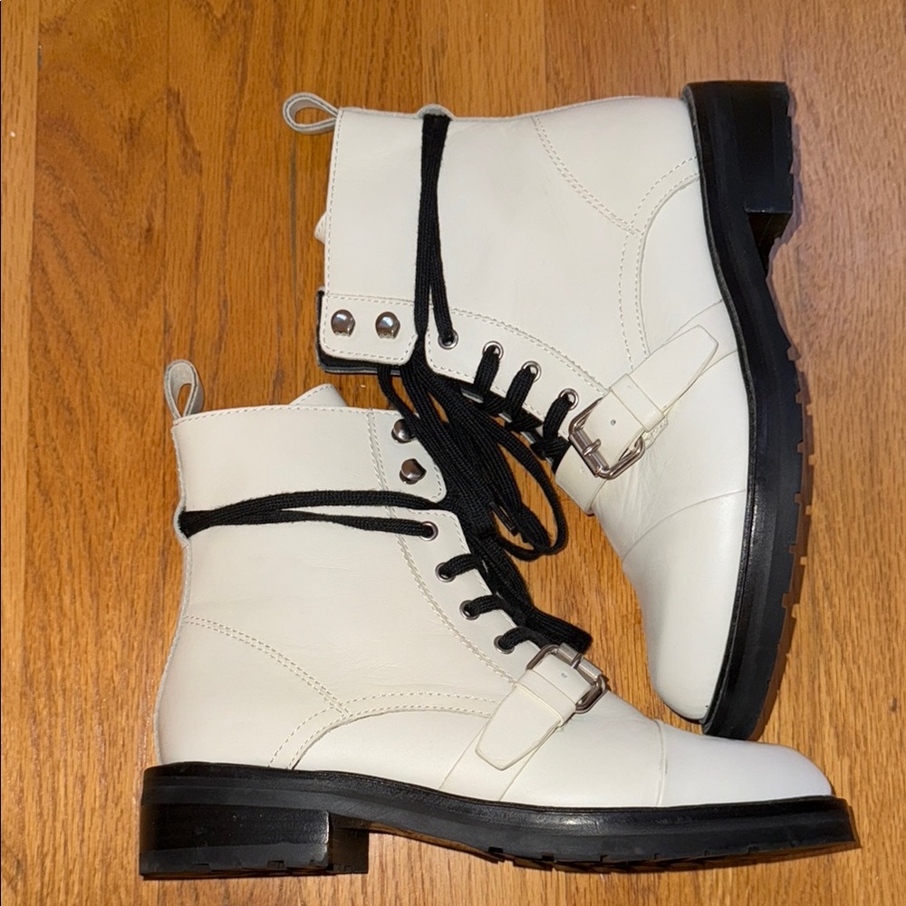 ALLSAINTS White & Black Combat Boots - Size 39. Worn twice.